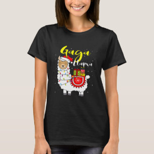 Camiseta Llama Gaga Luz Santa Hat Xmas Pajama Matando F