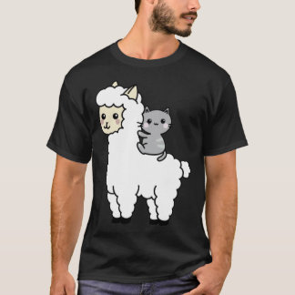Camiseta Llama Gato Amigos Melhores Cute