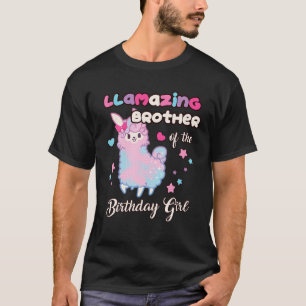 Camiseta Llama Girl Brother of Birthday Girl Llamcinando
