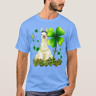 Camiseta Llama Green Shamrock Buffalo Plaid Happy St