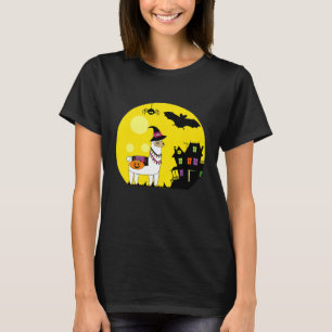 Camiseta Llama Halloween Figurume Bruxa Maçã Cheia Sce