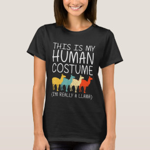 Camiseta Llama Halloween Humano Costume Alpaca Animal Easy