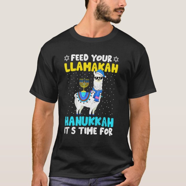Camiseta Llama Hanukkah Costume Alpaca Chanukah Feed Your L (Frente)