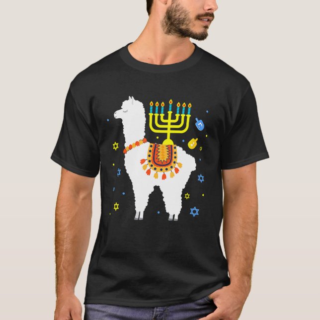 Camiseta Llama Hanukkah Happy Hanukkah Llama Chanukah (Frente)
