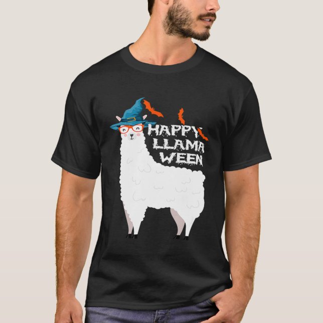 Camiseta Llama Happy Llamabetween Halloween Fall (Frente)