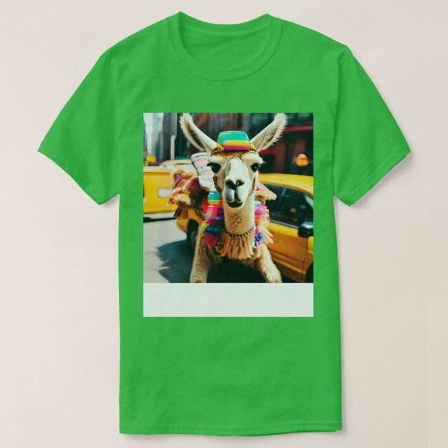 Camiseta Llama invadiu táxi (Frente do Design)