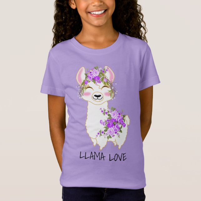 Camiseta Llama Love - Roxo (Frente)