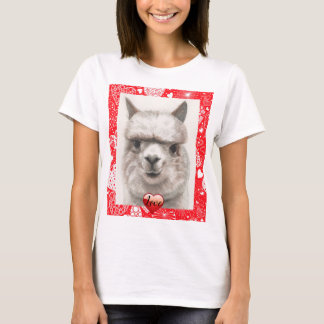 Camiseta Llama Love T-shirt Feliz dia de os namorados Cute 