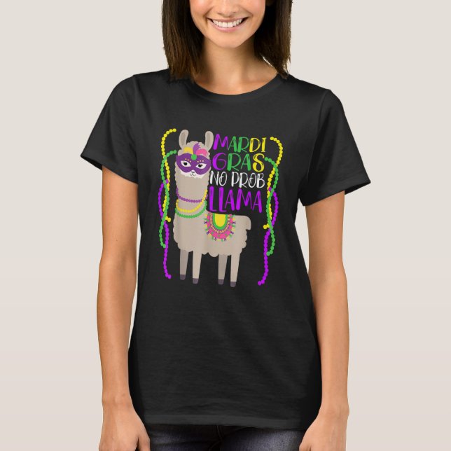 Camiseta Llama Lover Mardi Gras Celebration New Orleans Lou (Frente)