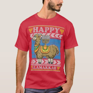 Camiseta Llama Lover Ugly Christmas Sweater Engraçado Judeu