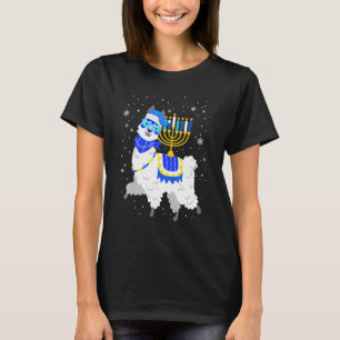 Camiseta Llama Menorá Hanukkah Alpaca Fofo Hanukkah Chanuk