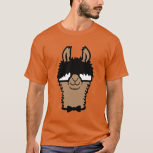 Camiseta Llama Nerd Geek Óculos Gravata Borboleta Engraçado