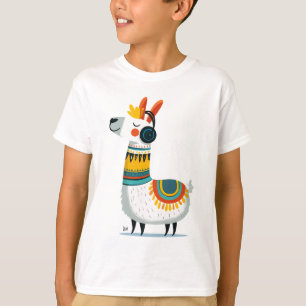 Camiseta Llama Ouvindo Música – Roupa de Criança Fofa