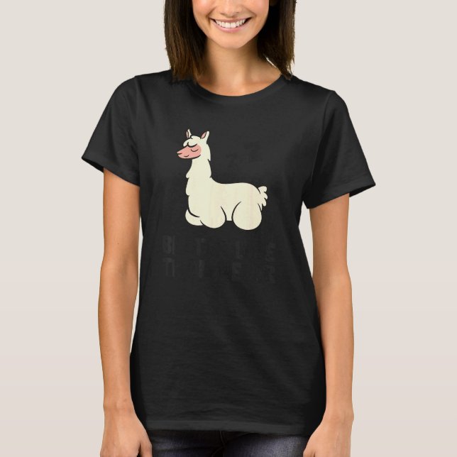 Camiseta Llama preguiçoso Tardy Melhor Tardio Do Que Nunca  (Frente)