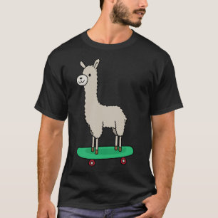 Camiseta Llama Skateboard Divertido Skate Alpaca Llama