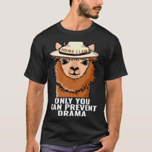 Camiseta Llama Só Você Pode Prevenir Drama engraçado Campin