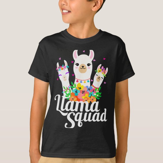Camiseta Llama Squad Funny Cute Llama Matching  (Frente)