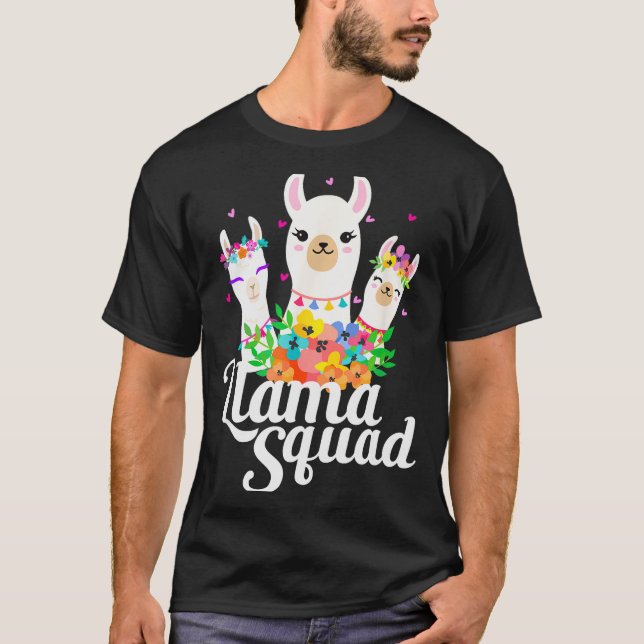 Camiseta Llama Squad Funny Cute Llama Matching  (Frente)