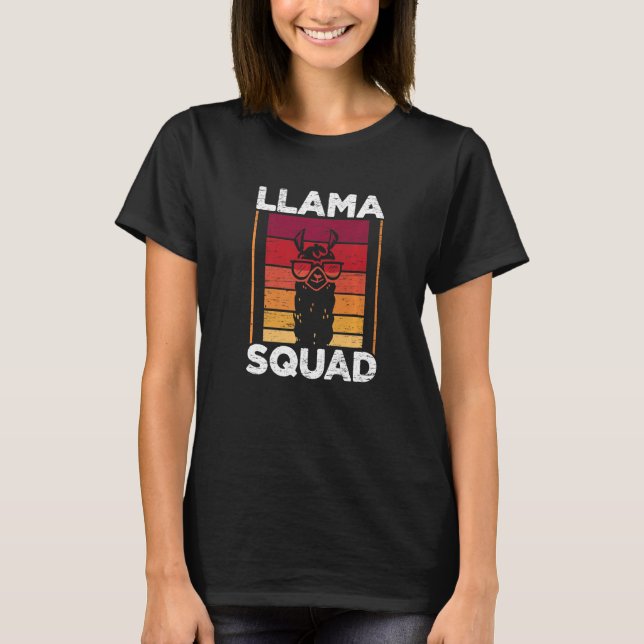 Camiseta Llama Squad Retro Vintage (Frente)
