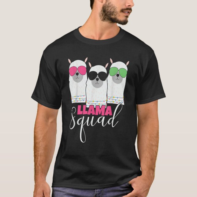 Camiseta Llama Squad sunglasses Cute Alpaca Squad Llama Mam (Frente)