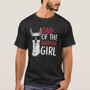 Camiseta Llama Sunglass Pai Da Rapariga De Aniversário