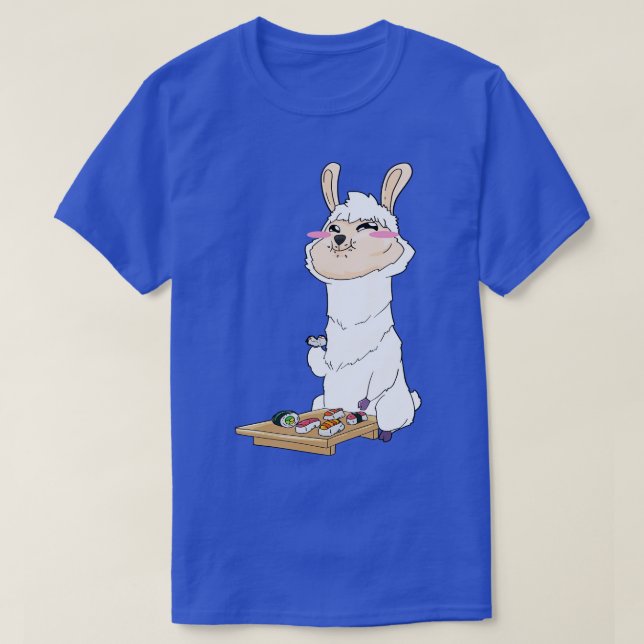 Camiseta Llama Sushi Kawaii (Frente do Design)