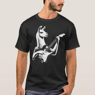 Camiseta Llama Tocar Guitarra Elétrica Rock Star Guitarrist