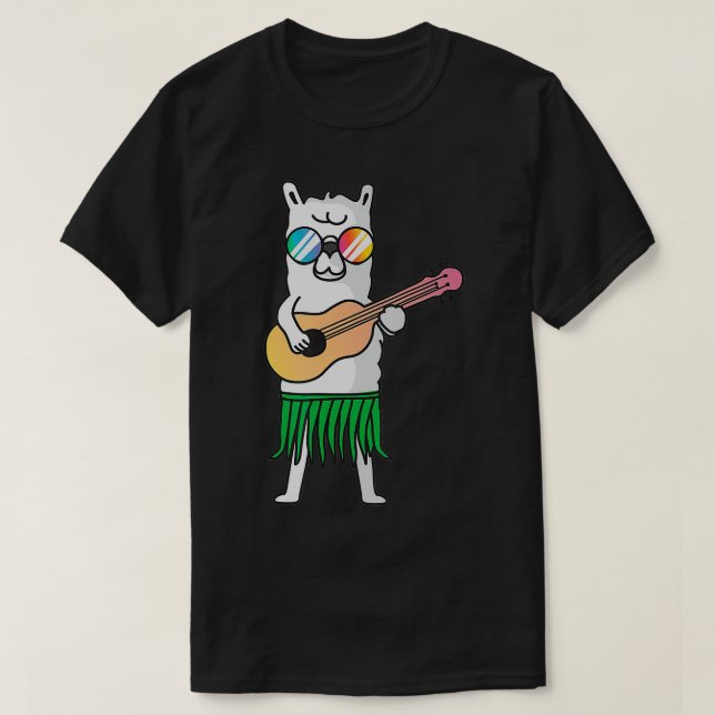 Camiseta Llama Ukulele Luau Cute Funny Legal Hawaii Alpaca  (Frente do Design)