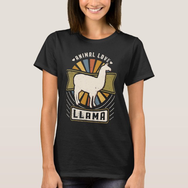 Camiseta Llama Vintage - Retro Animal Clássico (Frente)