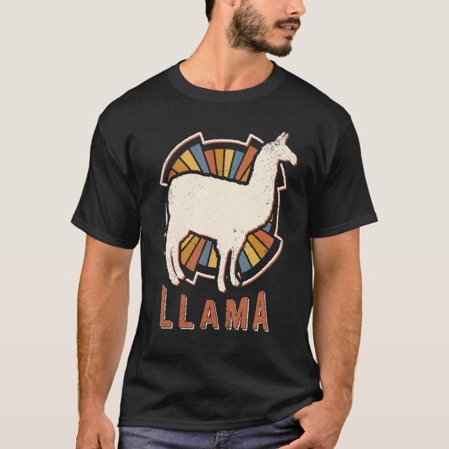 Camiseta Llama Vintage Retro Animal Love Clássico (Frente)