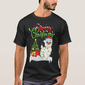 Camiseta Llama Xmas Decorations Santa Llama Christmas