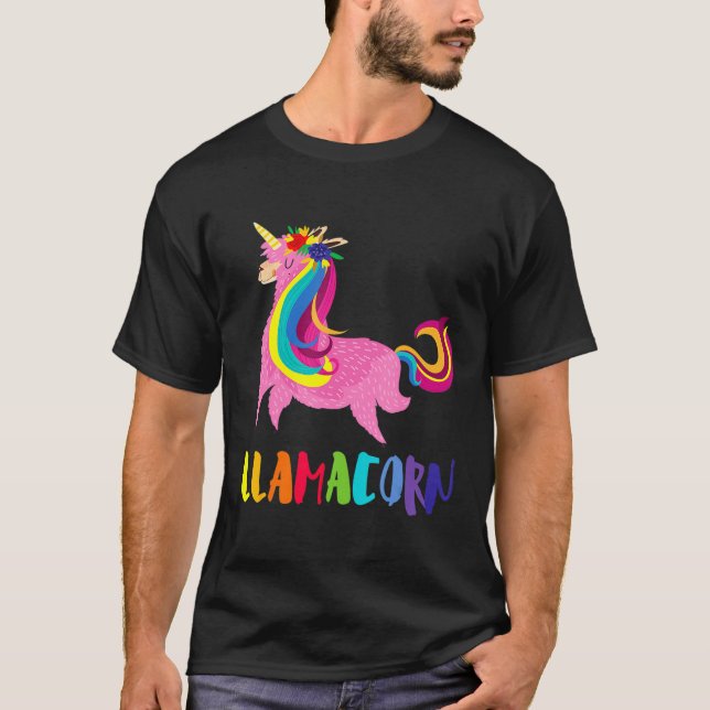 Camiseta Llamacorn Cute Unicorn Llama Animal (Frente)
