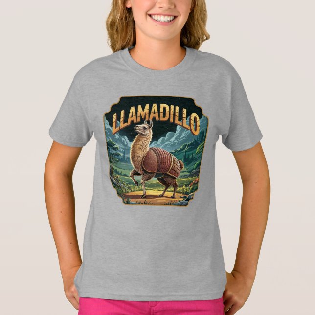 Camiseta Llamadillo Ilustração Combo Criatura Funny (Frente)