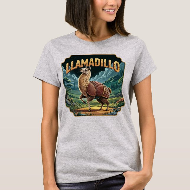 Camiseta Llamadillo Ilustração Combo Criatura Funny (Frente)