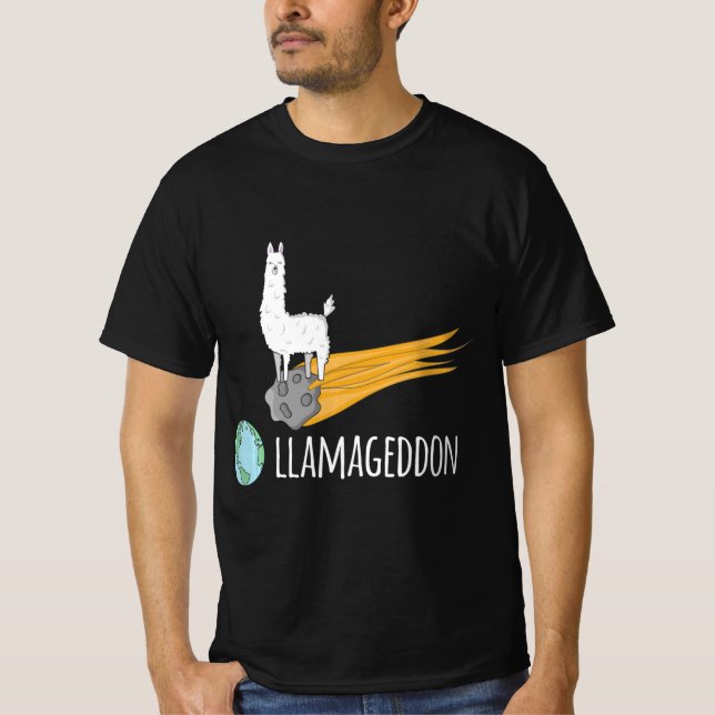 Camiseta Llamageddon Llama Armageddon Pun. (Frente)