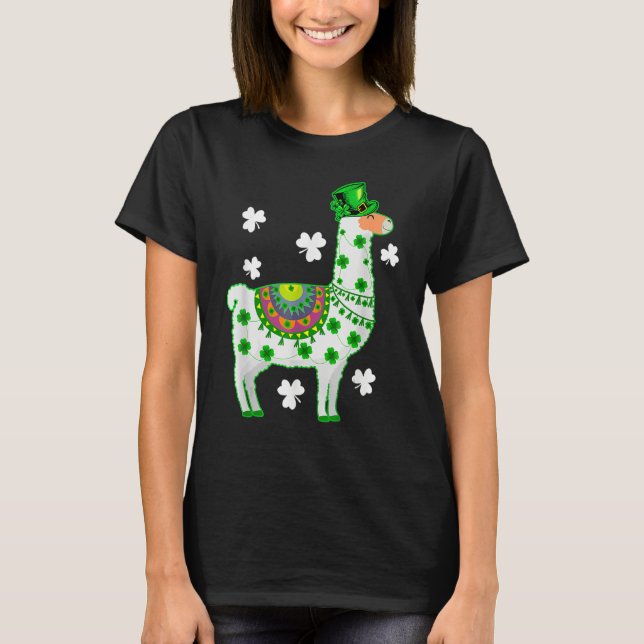 Camiseta Llamas Lover Leprechaun Llama St. Patrick's Day (Frente)