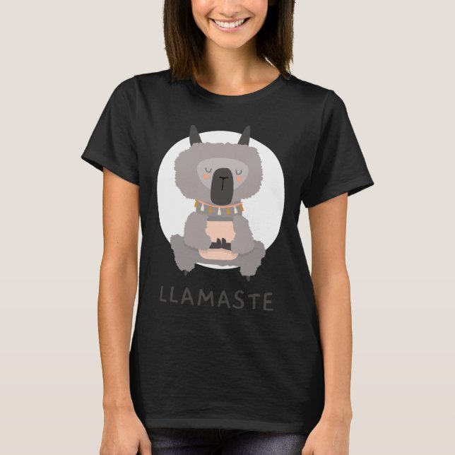 Camiseta Llamaste  Namaste Yoga Llama   men women kids (Frente)