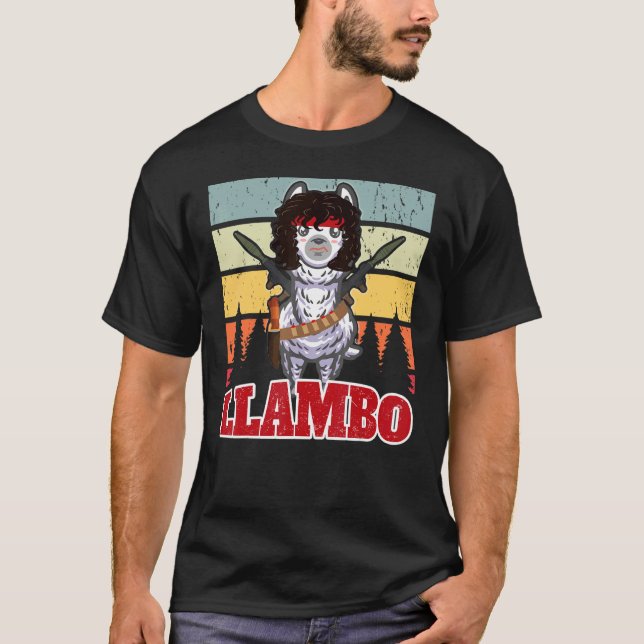 Camiseta Llambo Militar Llama Comando Hilarious Presente (Frente)