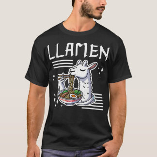 Camiseta Llamen Cute Llama Comendo Ramen