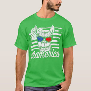 Camiseta Llamerica Patriotic Llama Funny Llama 4th of July