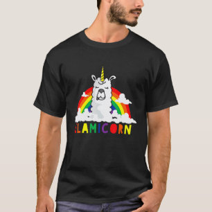 Camiseta Llamicorn Llama Unicórnio Cute Arco-íris