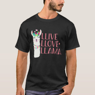 Camiseta LLIVE AMO LLAMA Lhamas Meme Viva Amor