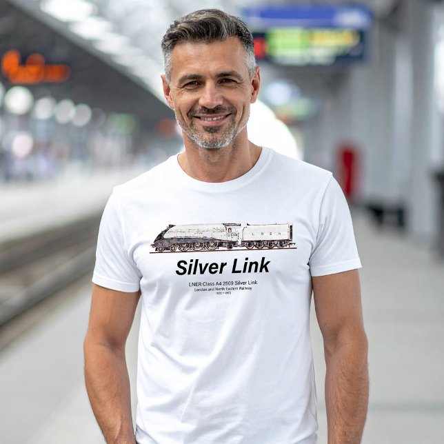 Camiseta LNER Class A4 2509 Silver Link Steam Locomotive  (LNER Class A4 2509 Silver Link Steam Locomotive. Mens Basic T-Shirt)