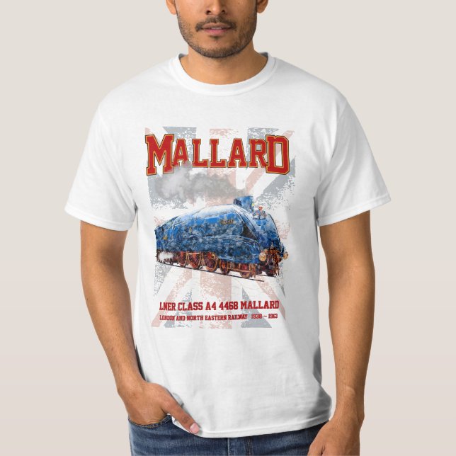 Camiseta LNER Classe A4 Mallard Locomotiva bandeira da Uniã (Frente)