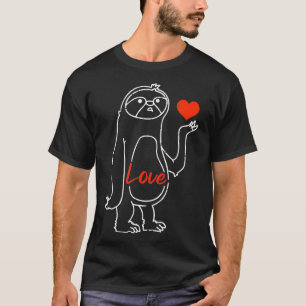 Camiseta Lo Dia de os namorados De Arte De Coração Lenta