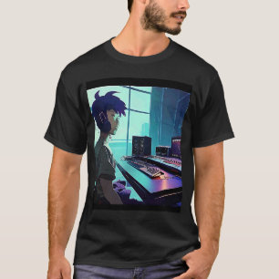 Camiseta Lo fi hip hop chillhop bate na estética do garoto