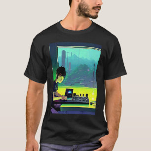 Camiseta Lo fi hip hop chillhop bate na estética do garoto