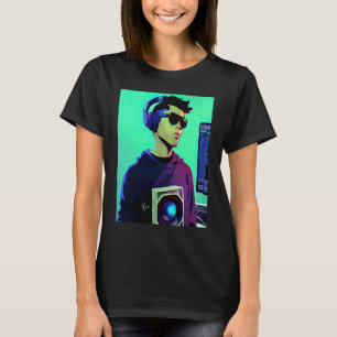 Camiseta Lo fi hip hop chillhop bate na estética do garoto
