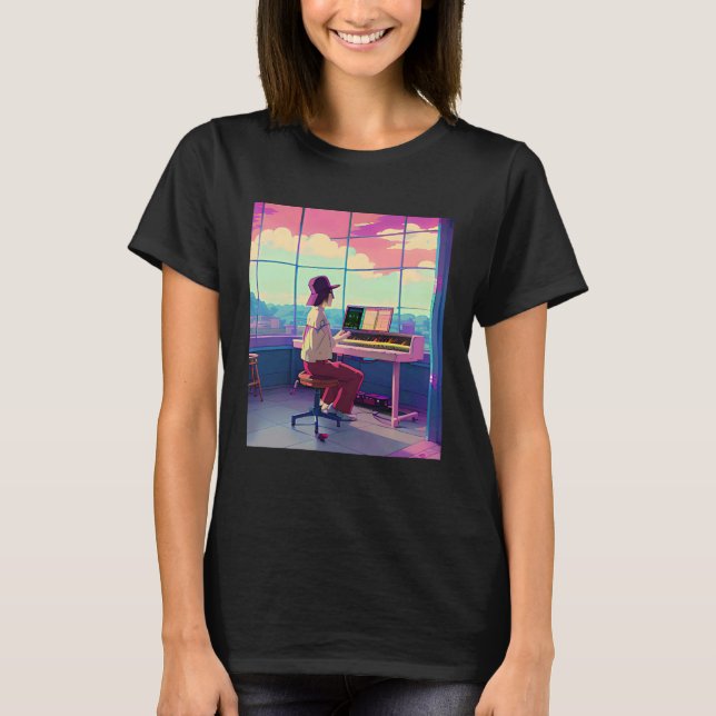 Camiseta Lo fi hip hop chillhop chill beats aesthetics (Frente)