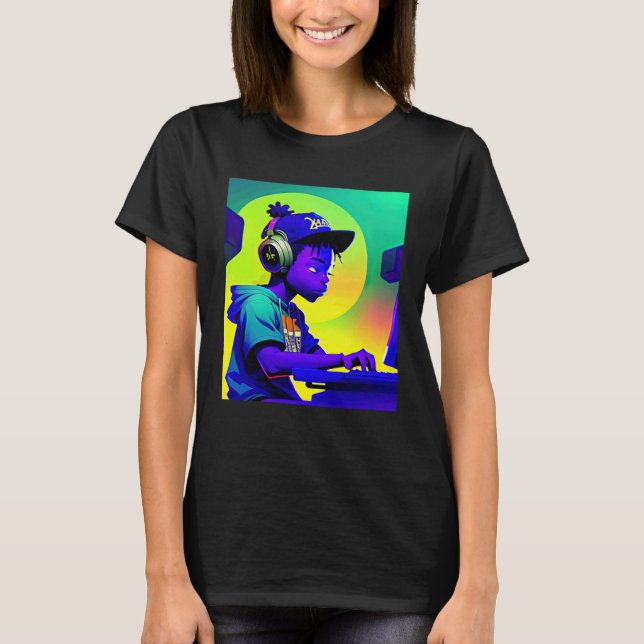 Camiseta Lo fi hip hop chillhop chill beats aesthetics  2 (Frente)